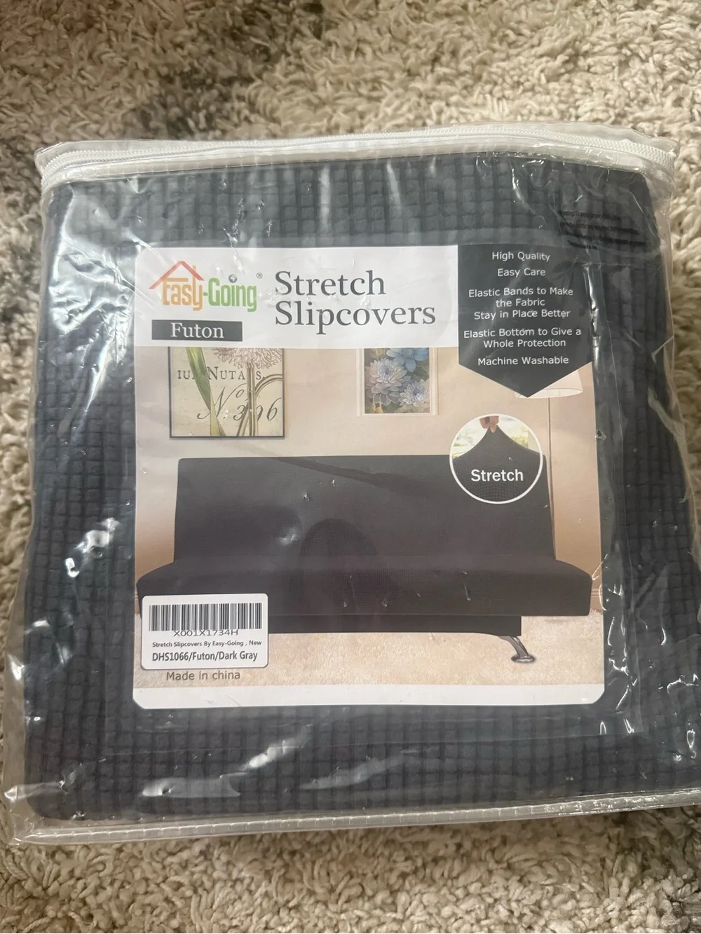 Dark Gray Stretch Futon Cover